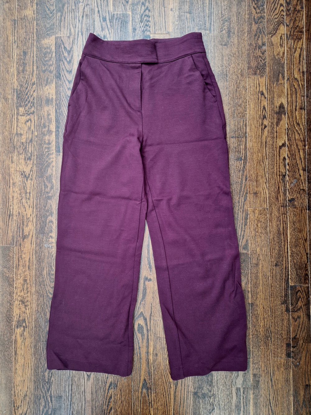 Wide-Leg Women's Tailored Trousers in Deep Plum